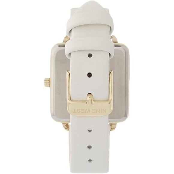 ✨ Nine West Strap Watch Women White Mineral Crystal Lens Textured Dial Watch - Picture 2 of 8